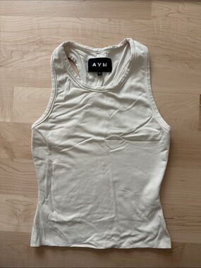AYM cream double layered racer back tank